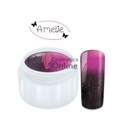 Gel UV Amelie cameleon dark nude - roz metalic 5ml + 1 Cutie cu paiete Holografice Cadou